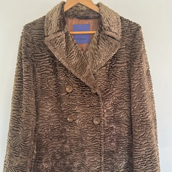Les Copains Brown Faux Fur Jacket, Sz IT44/US8 - Picture 3 of 12